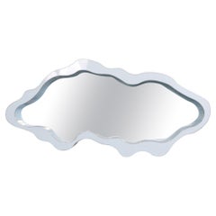 Cloud Blue Mirror by Bert Furnari, Powder-Coated Aluminum Biomorphic Shape