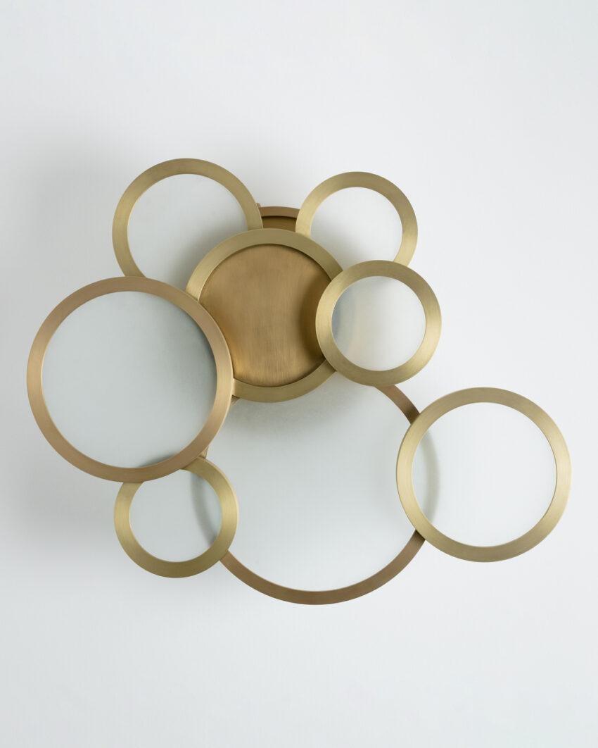 Cloud Brushed Brass Ceiling Mounted Lamp by Carla Baz In New Condition For Sale In Geneve, CH