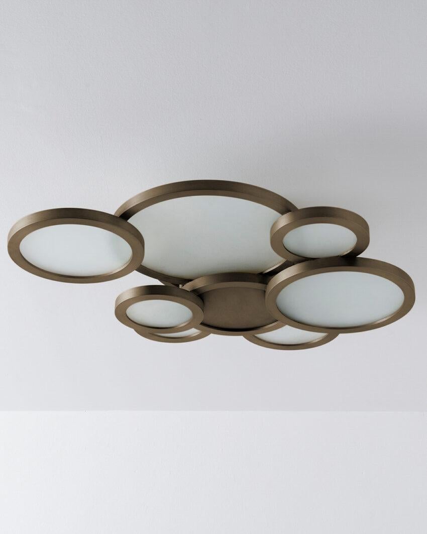 Lebanese Cloud Brushed Bronze Ceiling Mounted Lamp by Carla Baz For Sale