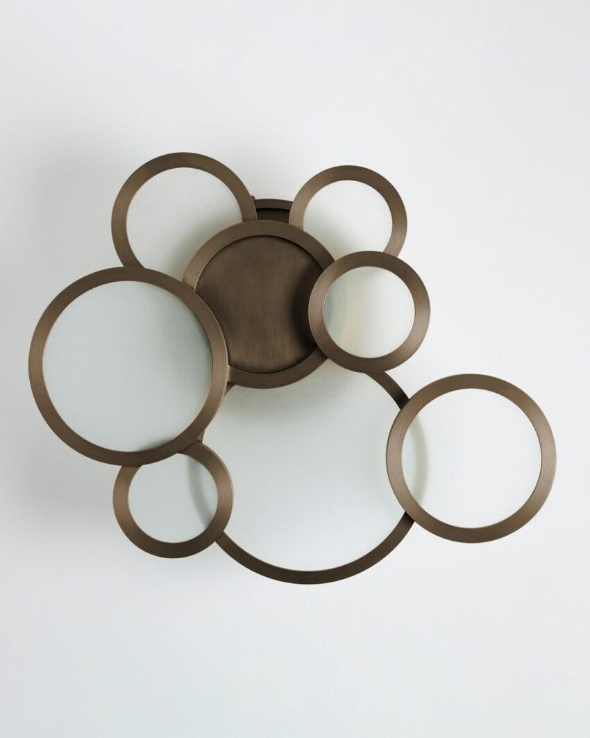 Cloud Brushed Bronze Ceiling Mounted Lamp by Carla Baz In New Condition For Sale In Geneve, CH