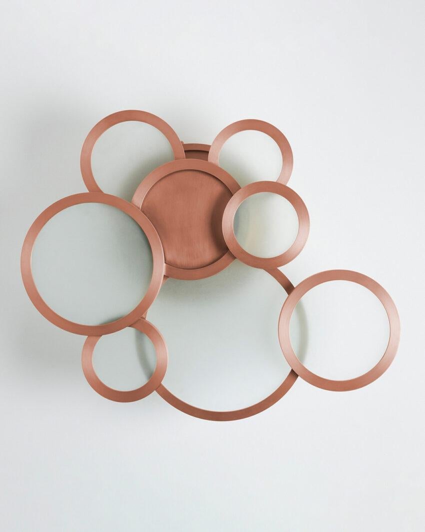 Cloud Brushed Copper Ceiling Mounted Lamp by Carla Baz In New Condition For Sale In Geneve, CH