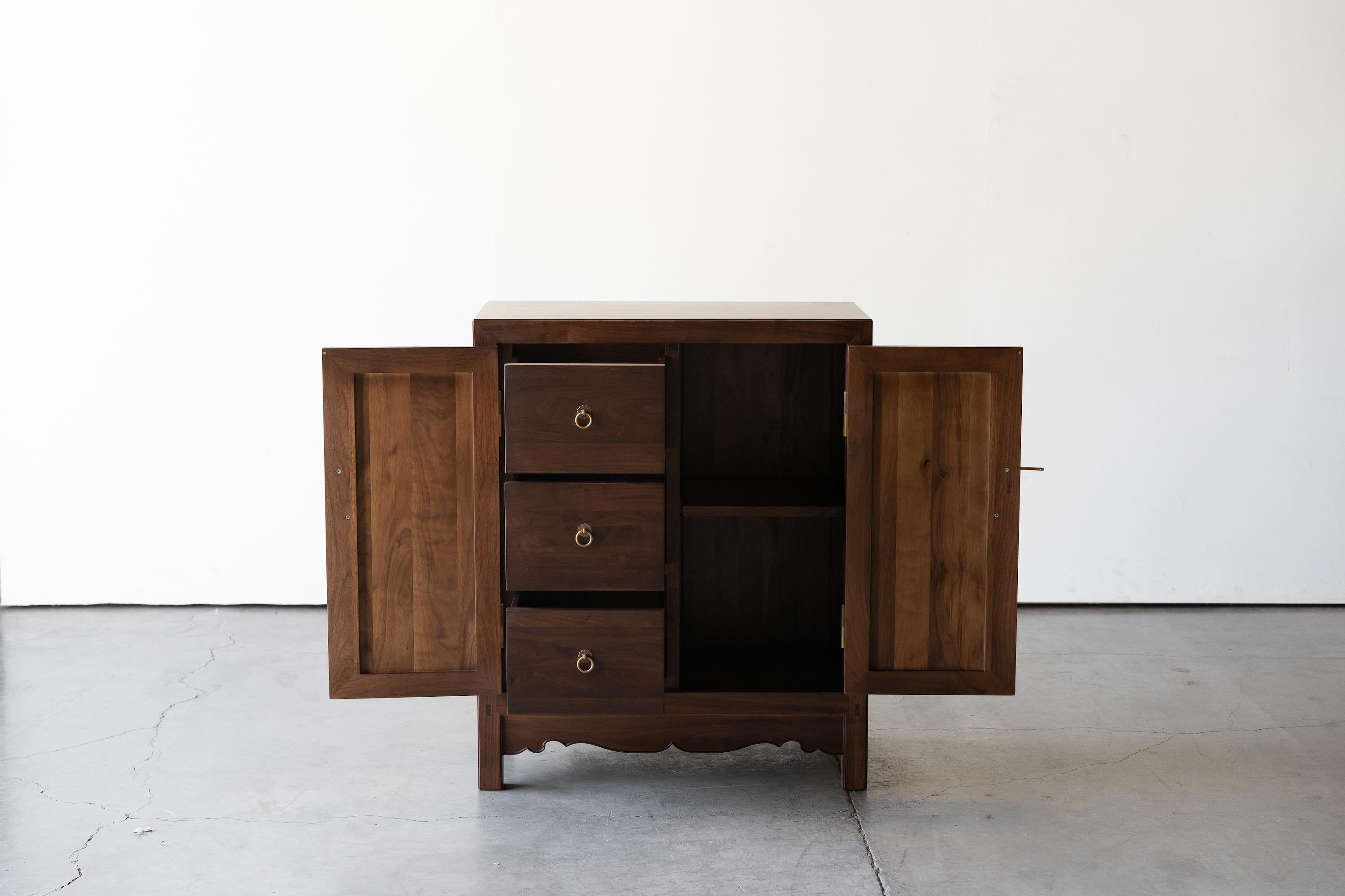 Chinoiserie Cloud Cabinet, Black Walnut Cabinet For Sale