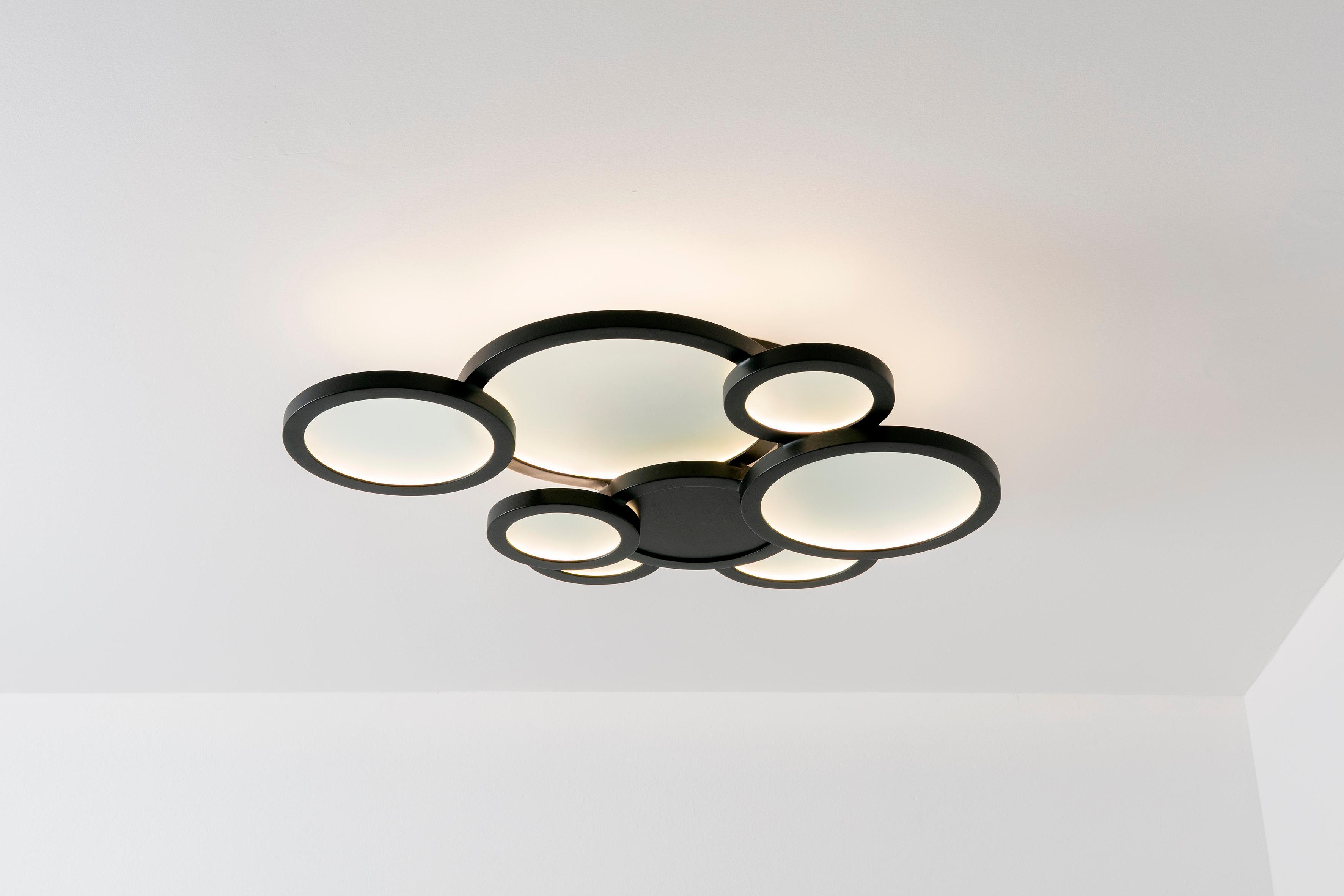 Cloud Ceiling Mounted Black Steel, Carla Baz In New Condition In Geneve, CH