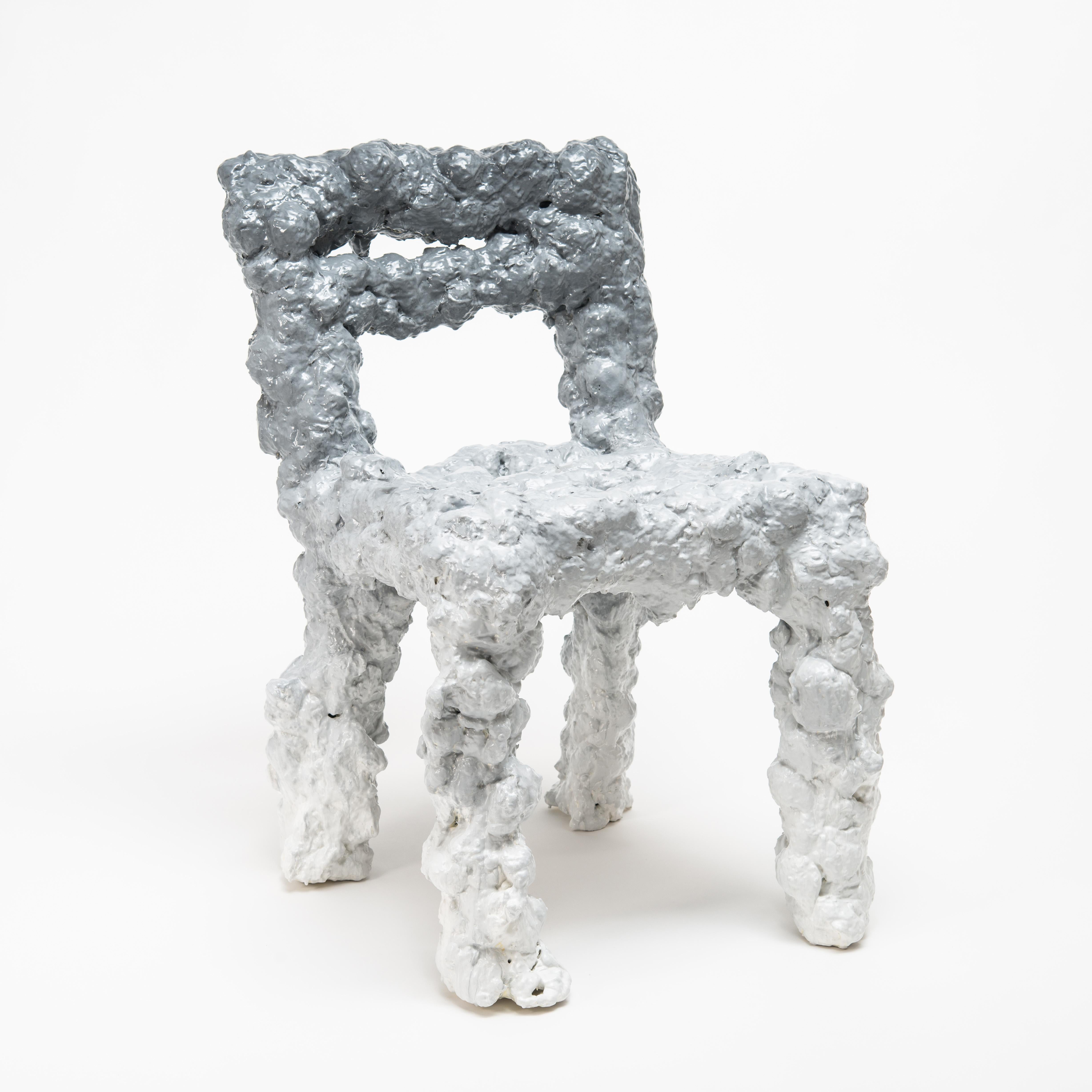 Cloud Chair by Philipp Aduatz
Limited Edition of 8
Dimensions: D 50 x W 50 x H 82 cm
Materials: Wood, wire, polyurethane foam, epoxy and polyurethane resin, glass fibers, lacquer.
Each piece looks different

The idea of the Cloud Chair is to use the