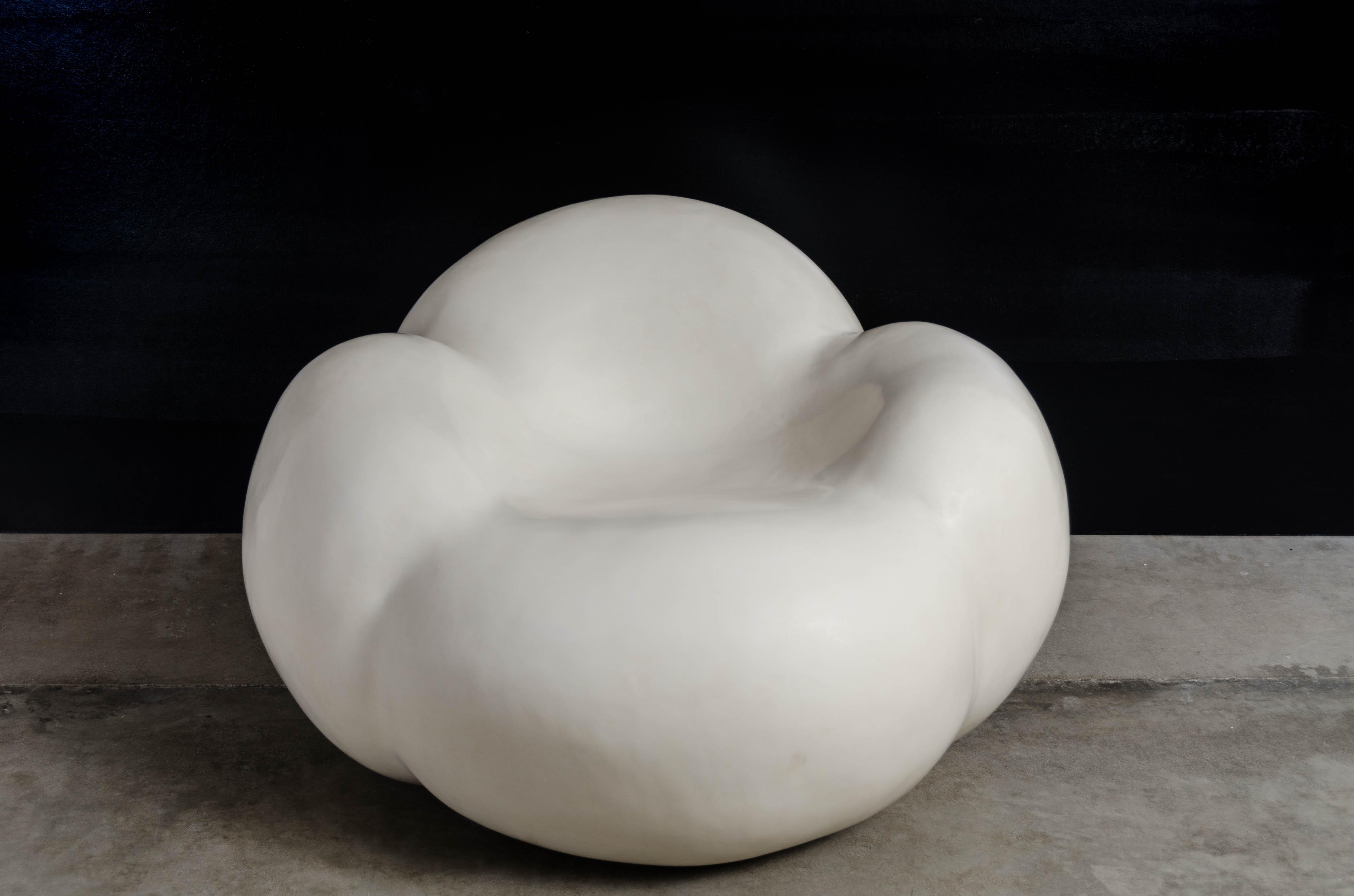 Cloud Chair, Cream Lacquer by Robert Kuo, Limited Edition For Sale at