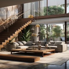 Cloud Chandelier, Large Hand-Blown Glass Pendants with 7 LEDLights.