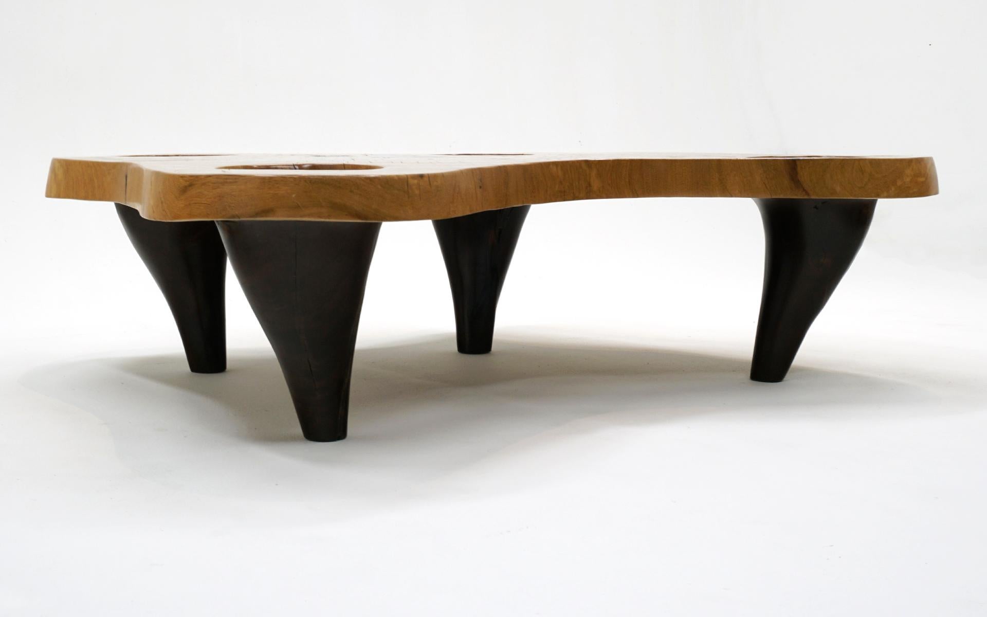 Late 20th Century Cloud Coffee Table by Hugo Franca, Brazil.  Made of Imbuia and Ipe For Sale