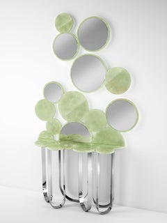 Cloud Console Table in Crystal Glass & Stainless Steel by Barberini & Gunnell