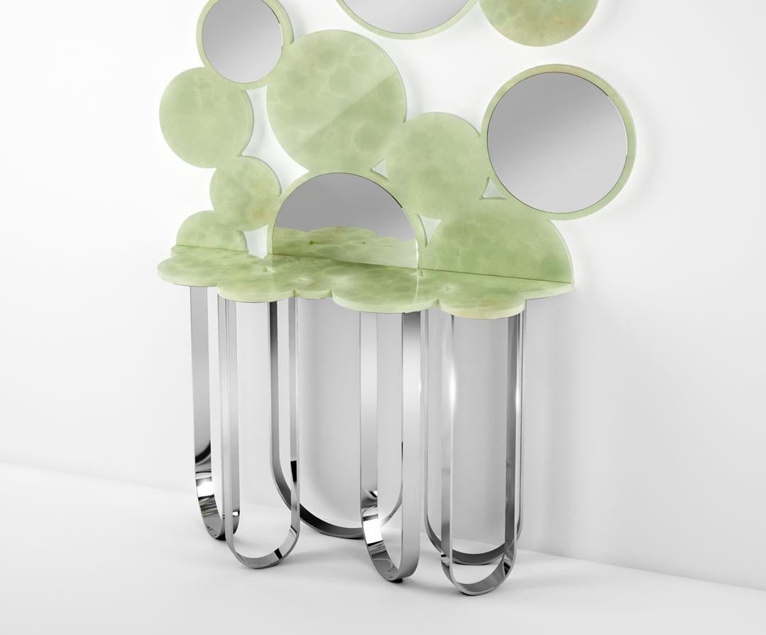 Cloud konsolentisch aus kristallglas und edelstahl von Barberini & Gunnell (Postmoderne) im Angebot