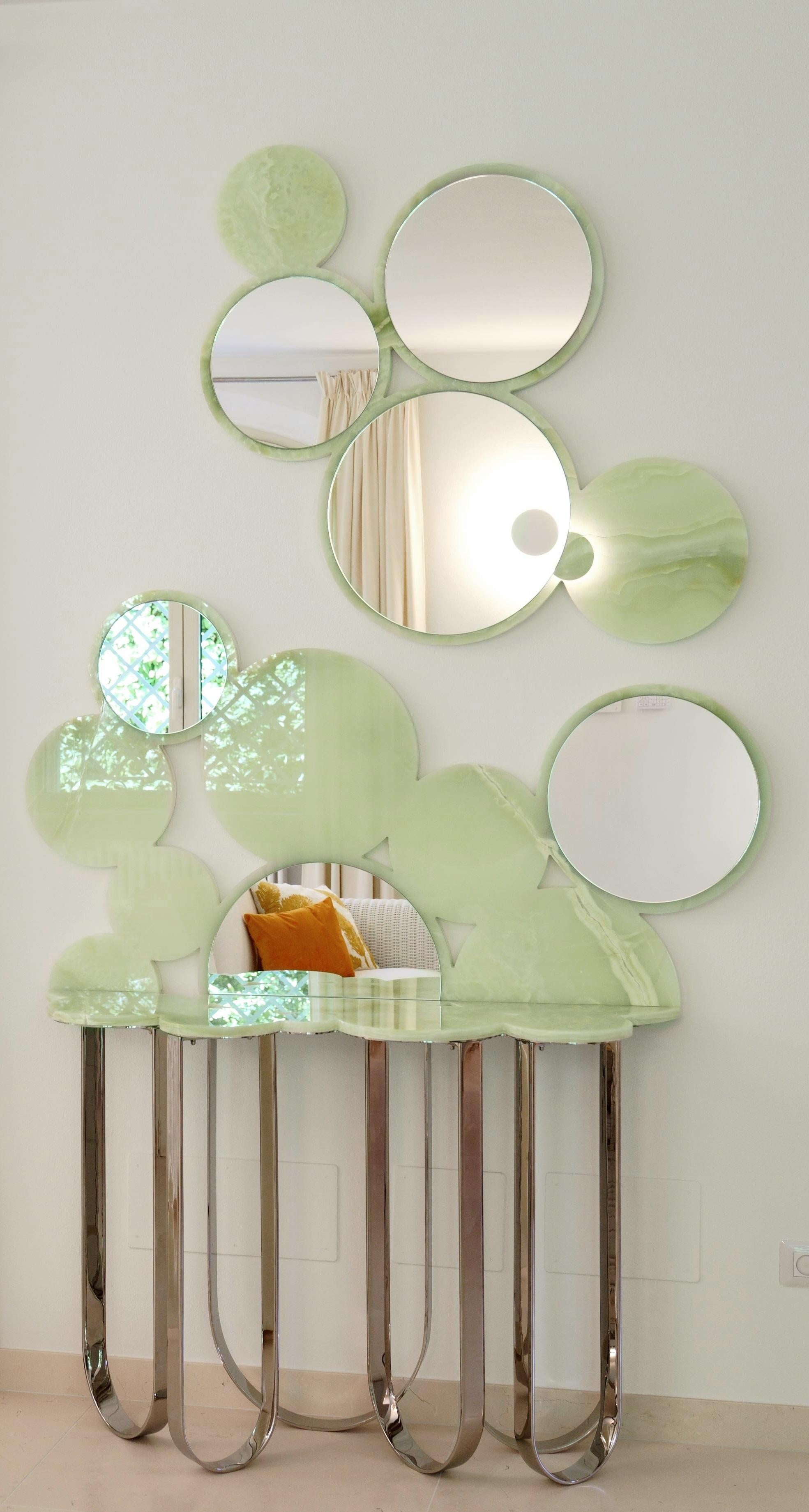 Cloud konsolentisch aus kristallglas und edelstahl von Barberini & Gunnell (Sonstiges) im Angebot