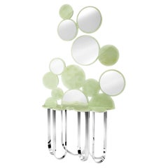Cloud konsolentisch aus kristallglas und edelstahl von Barberini & Gunnell