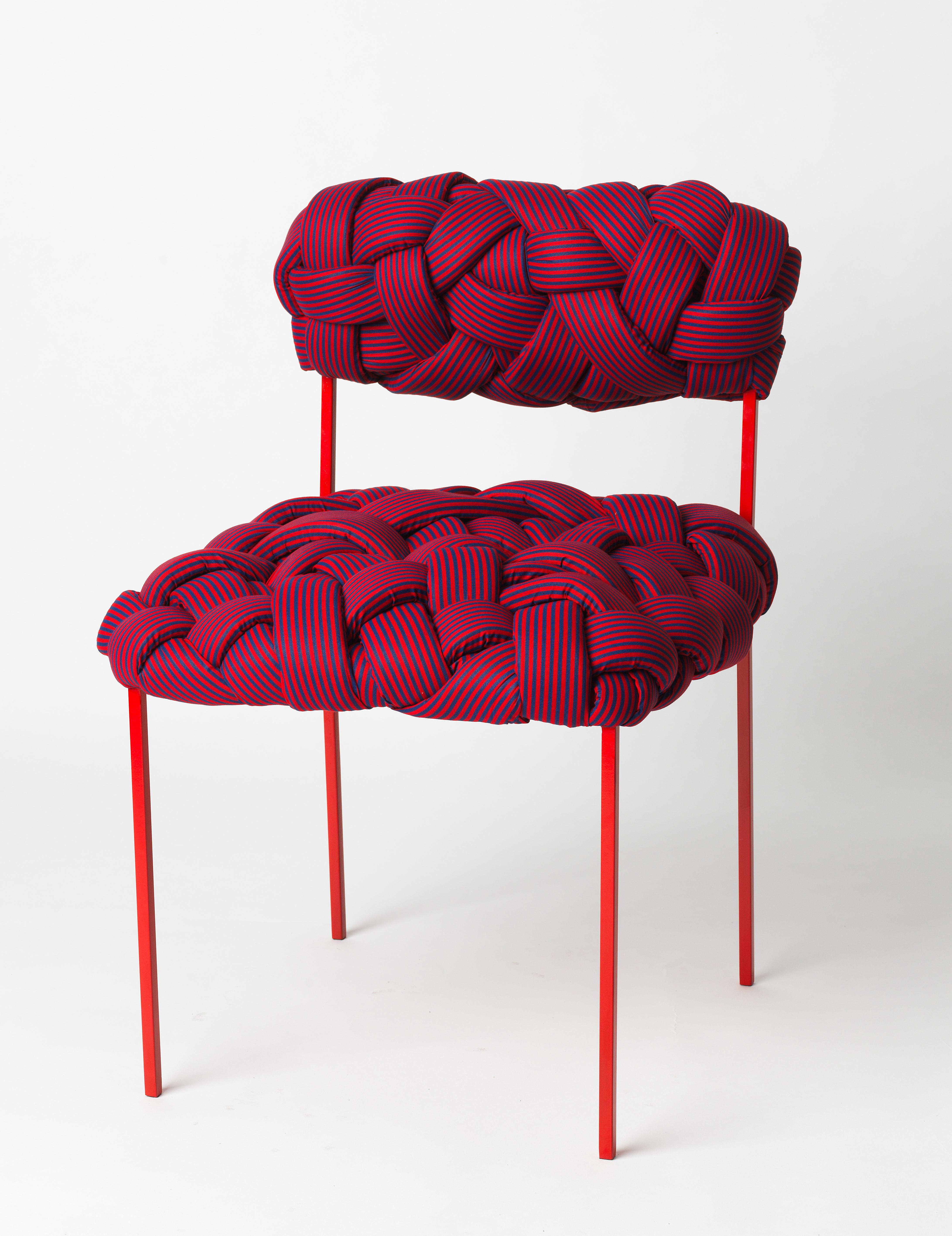 Chaise contemporaine Cloud avec tissu d'ameublement B&W tissé à la main Neuf - En vente à Sao Paulo, Sao Paulo