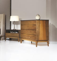 Cloud Dresser, Solid Walnut Wood Brown Top Bedroom Dresser