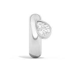 Cloud Ear Cuff with Pear in Platinum