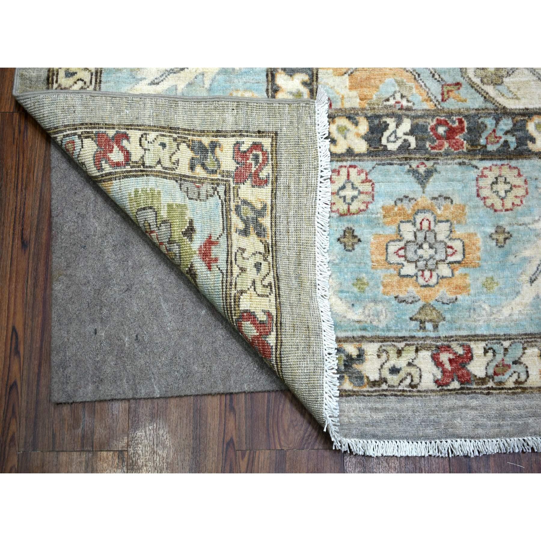 Annodato a mano Cloud Gray Fine Peshawar con Heriz Design 100% Lana annodato a mano Rugs 9'2