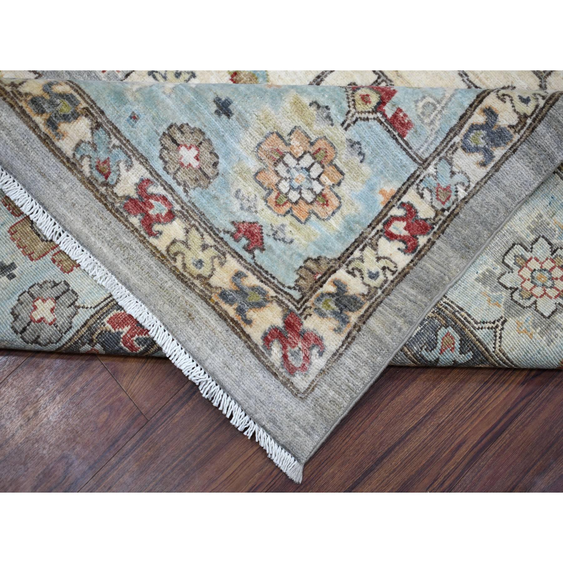 XXI secolo e contemporaneo Cloud Gray Fine Peshawar con Heriz Design 100% Lana annodato a mano Rugs 9'2