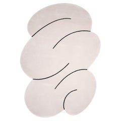 Wolke Grau Squiggle Teppich aus neuseeländischer Wolle von Okej Studio