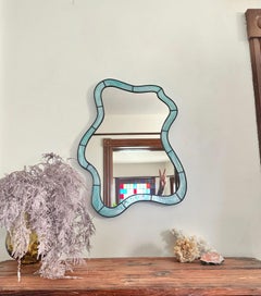 Cloud Mirror in Iridescent Turquoise
