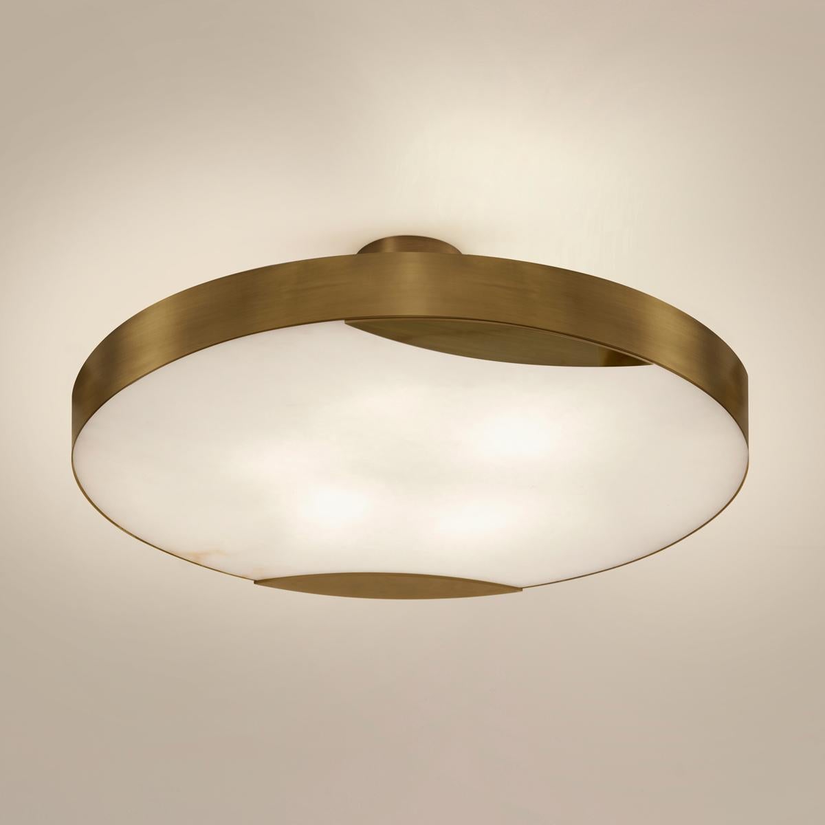 Cloud N.1 Ceiling Light by Gaspare Asaro-Satin Brass Finish In New Condition For Sale In New York, NY