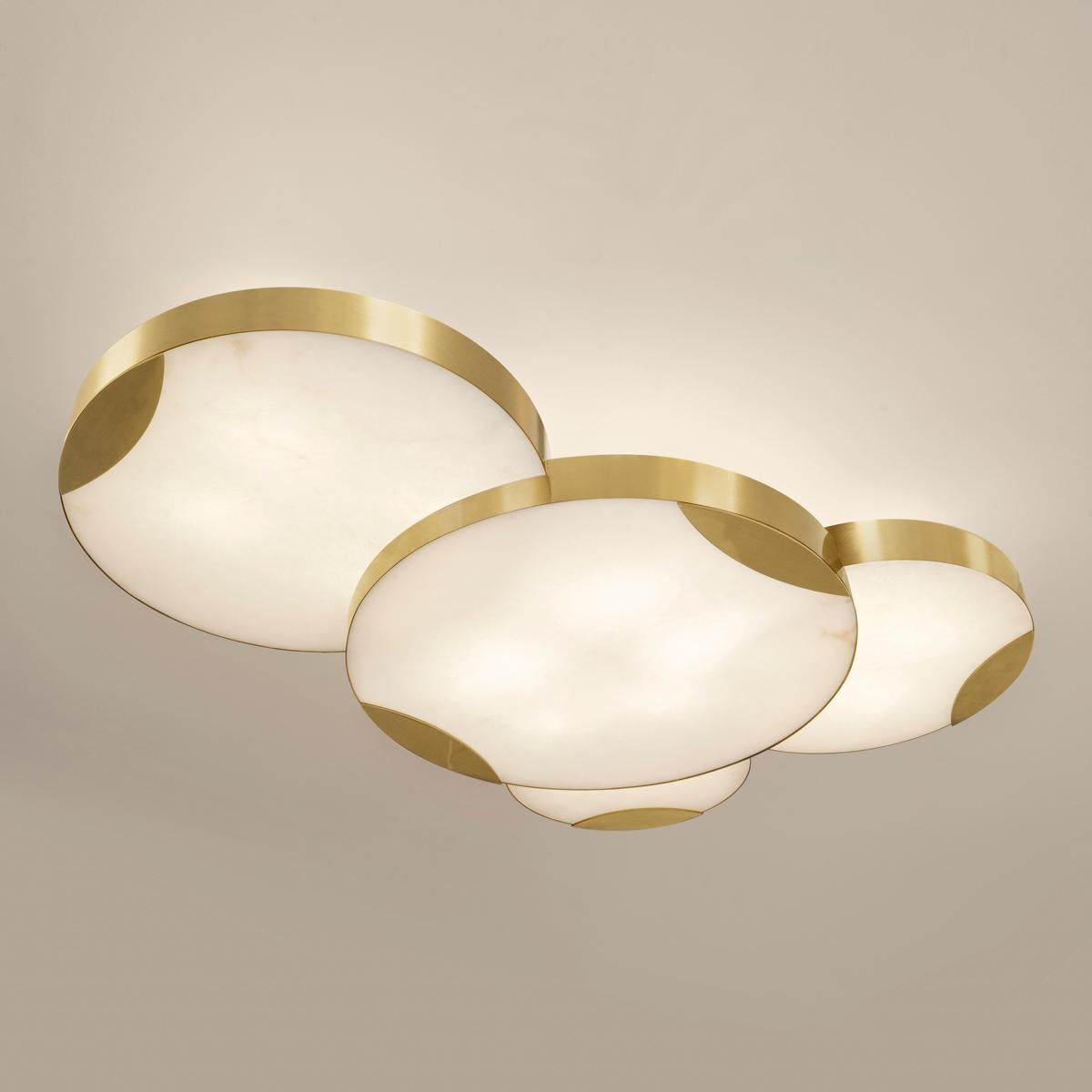 Modern Cloud N.4 Ceiling Light by Gaspare Asaro-Satin Brass Finish For Sale