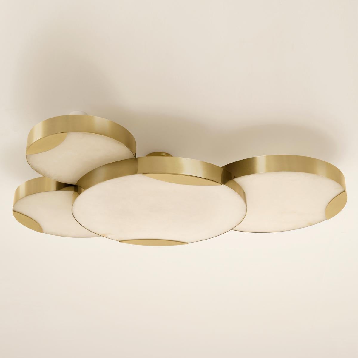 Italian Cloud N.4 Ceiling Light by Gaspare Asaro-Satin Brass Finish For Sale