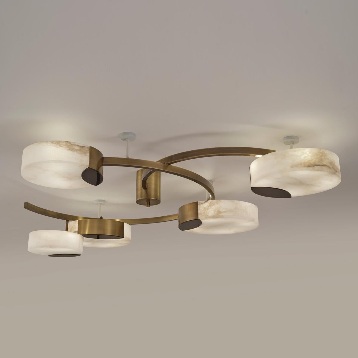 Cloud N.5 Ceiling Light by Gaspare Asaro-Satin Brass Finish For Sale 4
