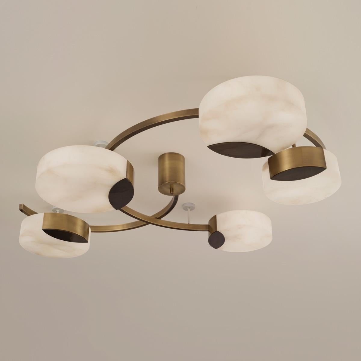 Cloud N.5 Ceiling Light by Gaspare Asaro-Satin Brass Finish For Sale 1