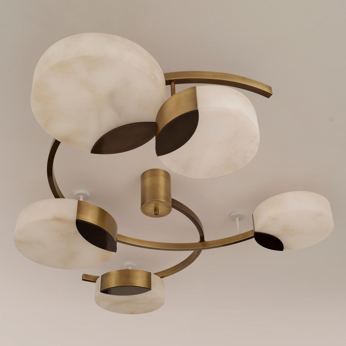 Cloud N.5 Ceiling Light by Gaspare Asaro-Satin Brass Finish For Sale 2