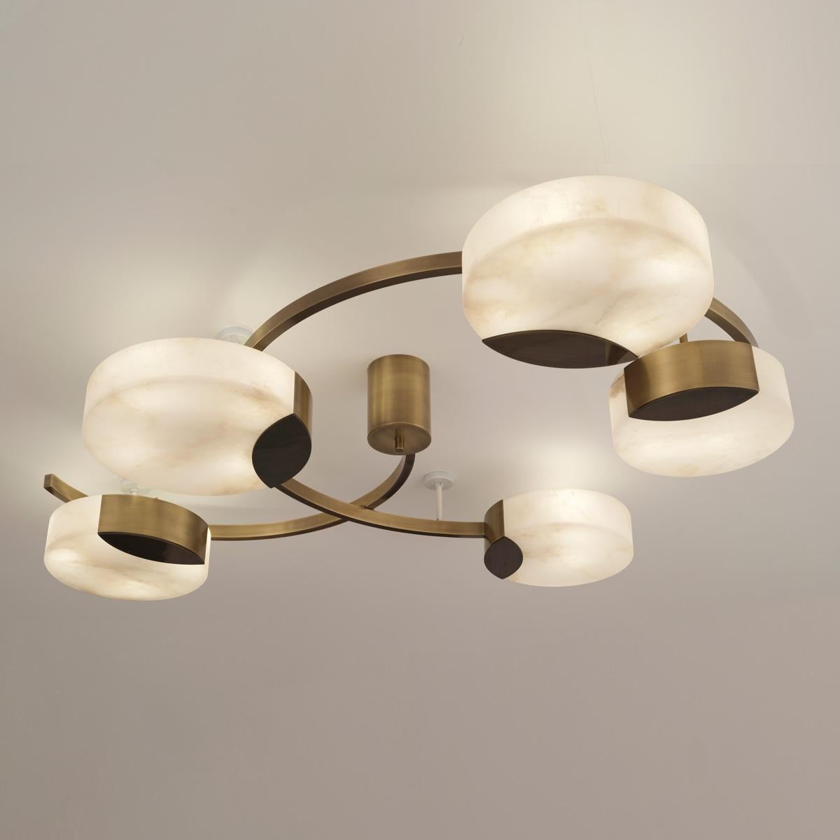 Cloud N.5 Ceiling Light by Gaspare Asaro-Satin Brass Finish For Sale 3