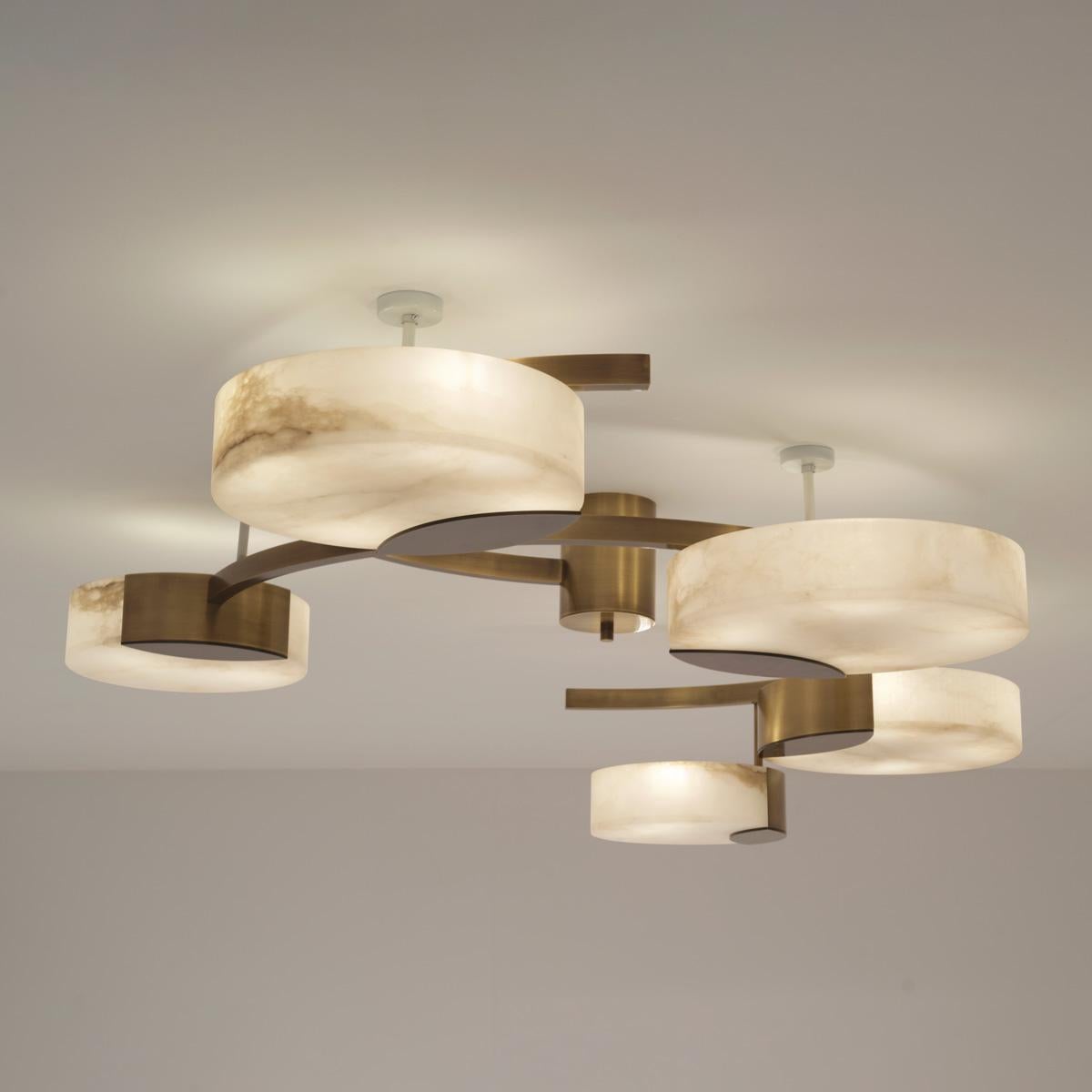 Cloud N.5 Ceiling Light by Gaspare Asaro-Satin Brass Finish For Sale 3