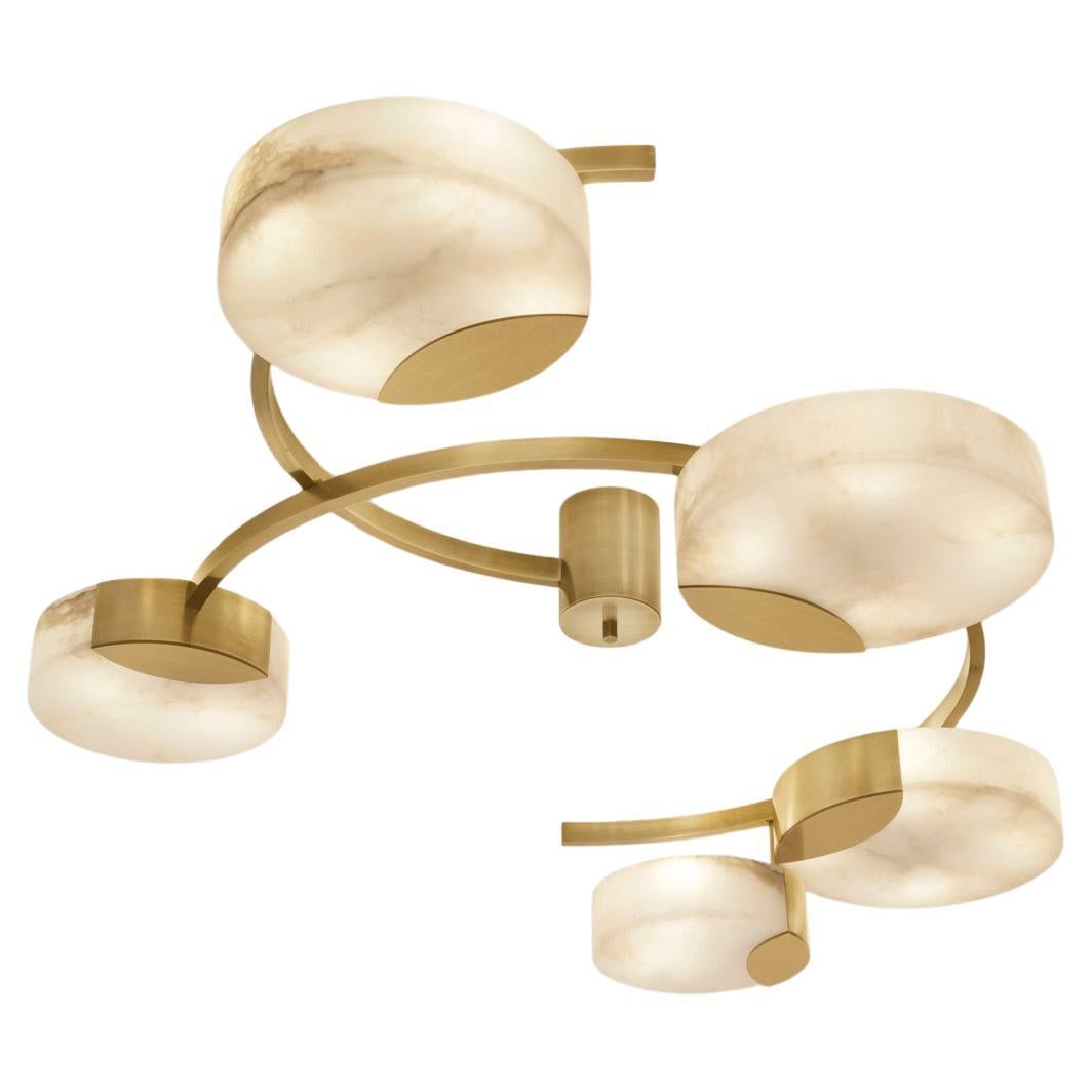 Cloud N.5 Ceiling Light by Gaspare Asaro-Satin Brass Finish For Sale