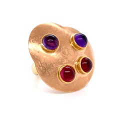 Georg Spreng - Cloud Ring 18 Karat Red Gold lilac Amethysts and red Tourmalines