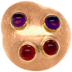 Georg Spreng - Cloud Ring 18 Karat Red Gold lilac Amethysts and red Tourmalines