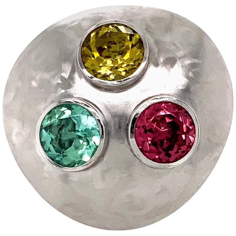 Georg Spreng - Cloud Ring Gold Platinum 950 Yellow, Green and Pink  Tourmalines For Sale at 1stDibs | georg spreng ring