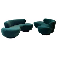 Cloud Serpentine Sofas by Vladimir Kagan for Directional in Mohair