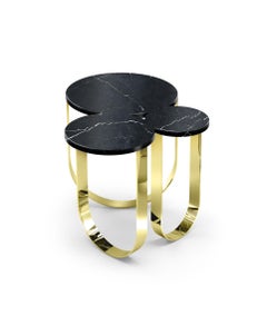 Cloud Side Table in Marble & Mirror Polished Brass by Barberini & Gunnell