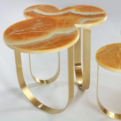 Cloud Side Table in Onyx & Brushed Brass by Barberini & Gunnell
