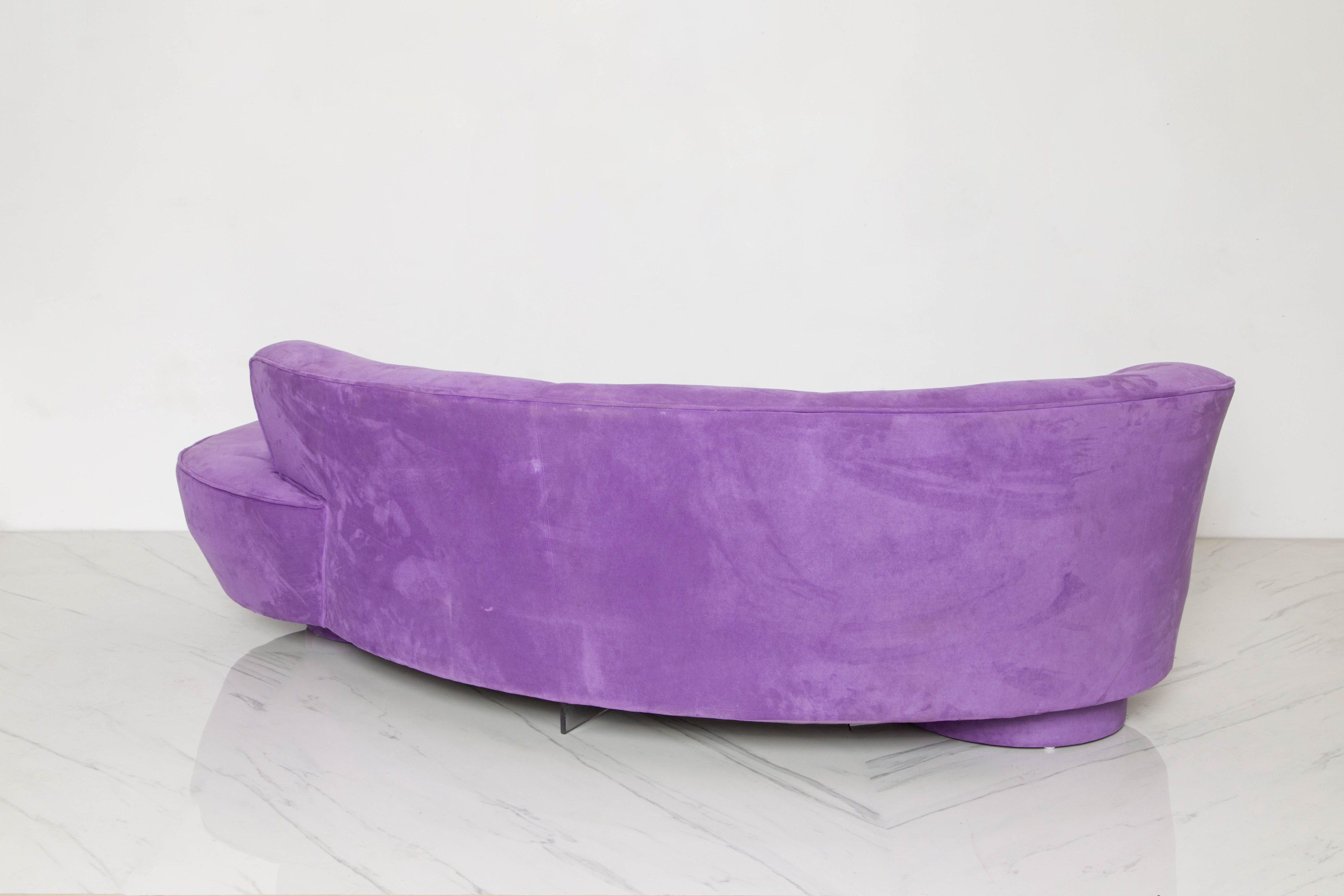 'Cloud' Sofa by Vladimir Kagan for Directional w Lucite Leg, 1980s, Signed 8