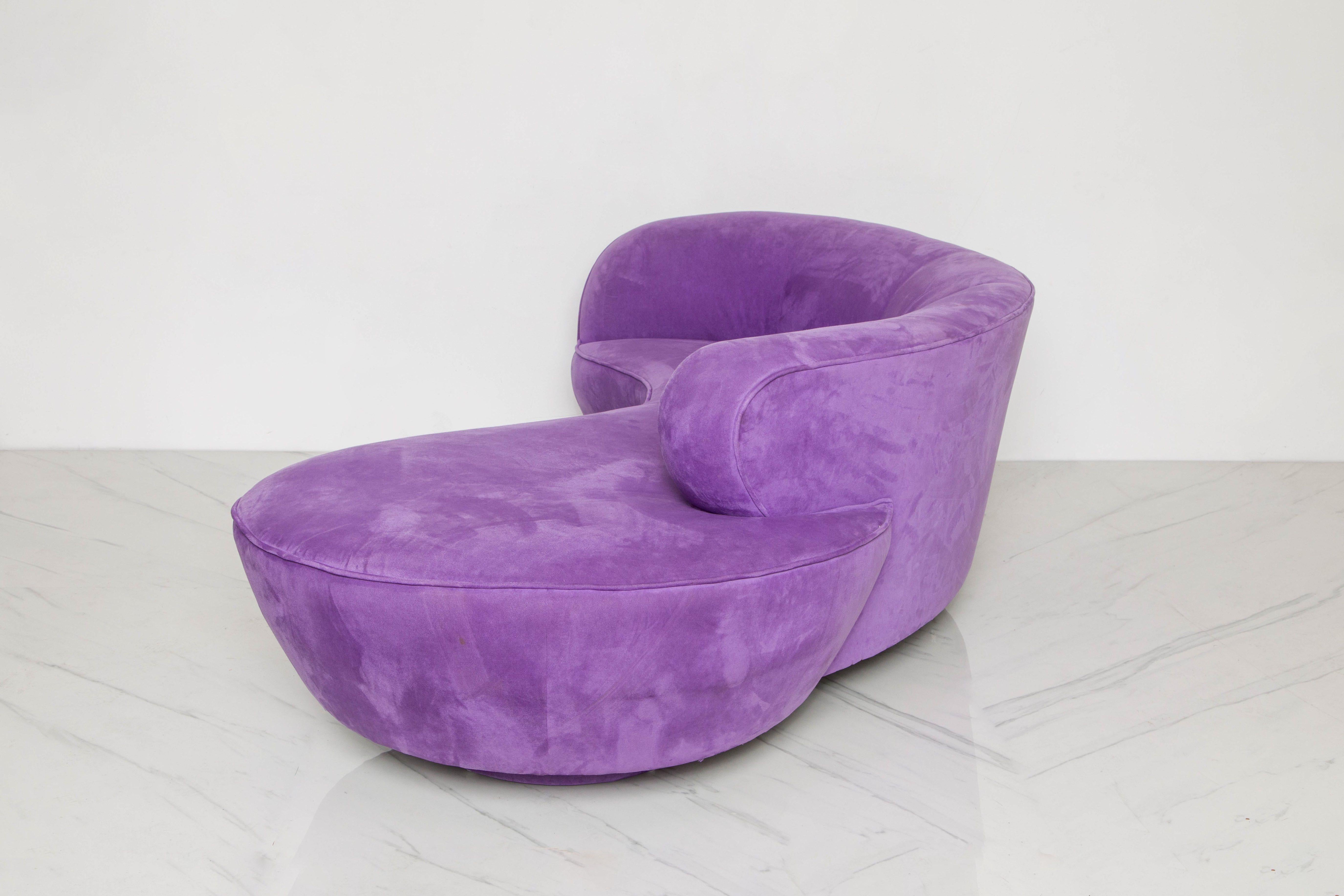 'Cloud' Sofa by Vladimir Kagan for Directional w Lucite Leg, 1980s, Signed 9