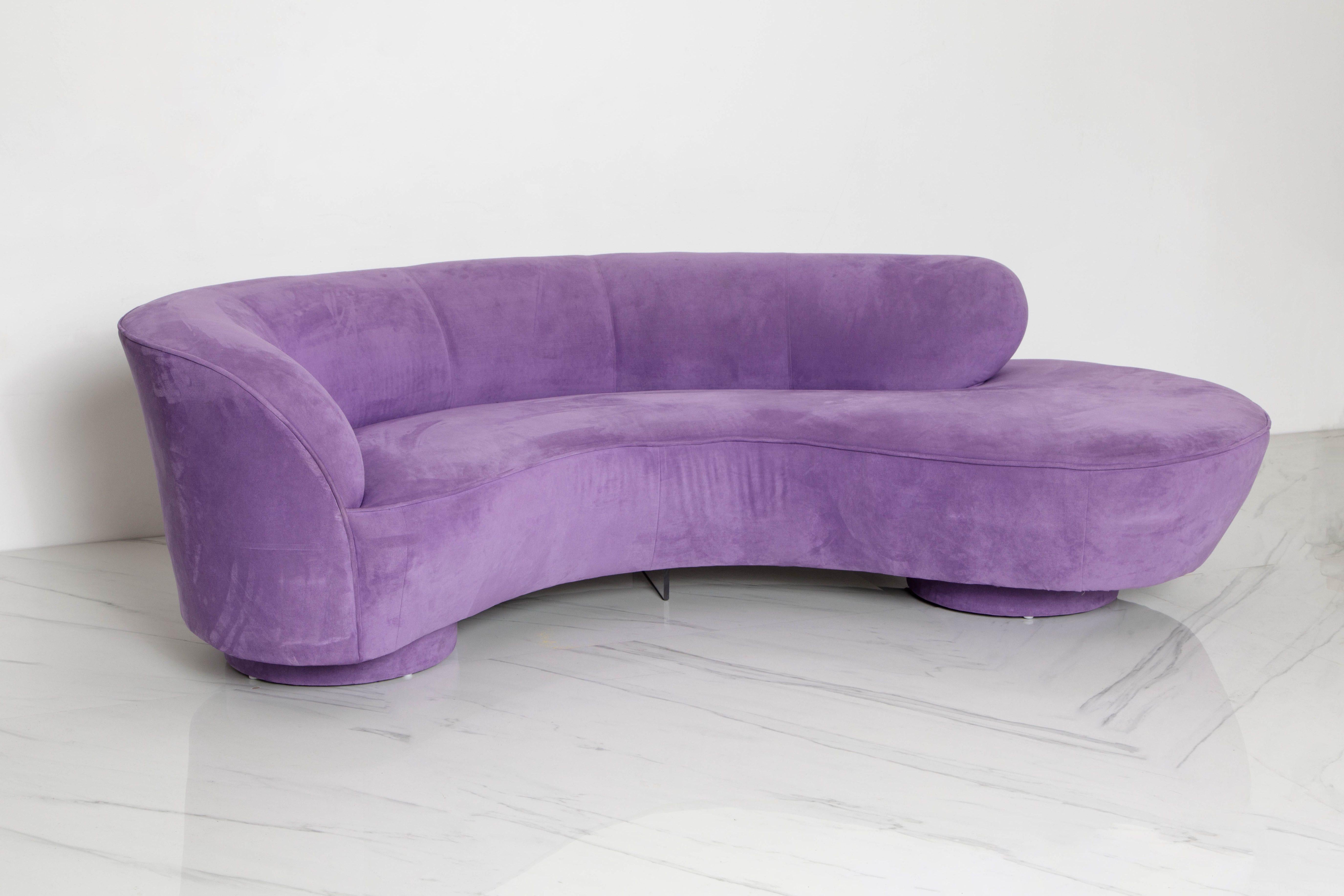 American 'Cloud' Sofa by Vladimir Kagan for Directional w Lucite Leg, 1980s, Signed