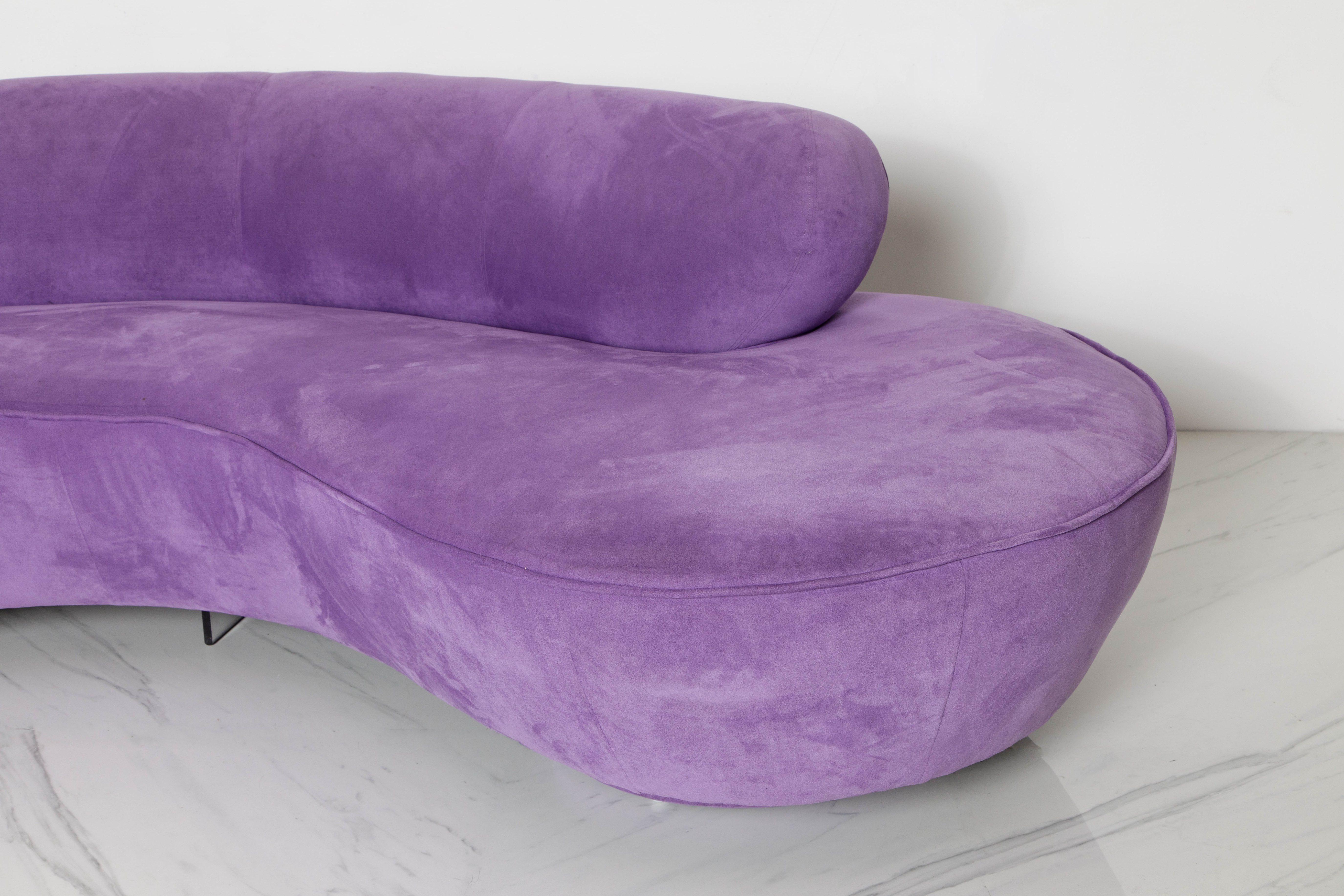 'Cloud' Sofa by Vladimir Kagan for Directional w Lucite Leg, 1980s, Signed 2