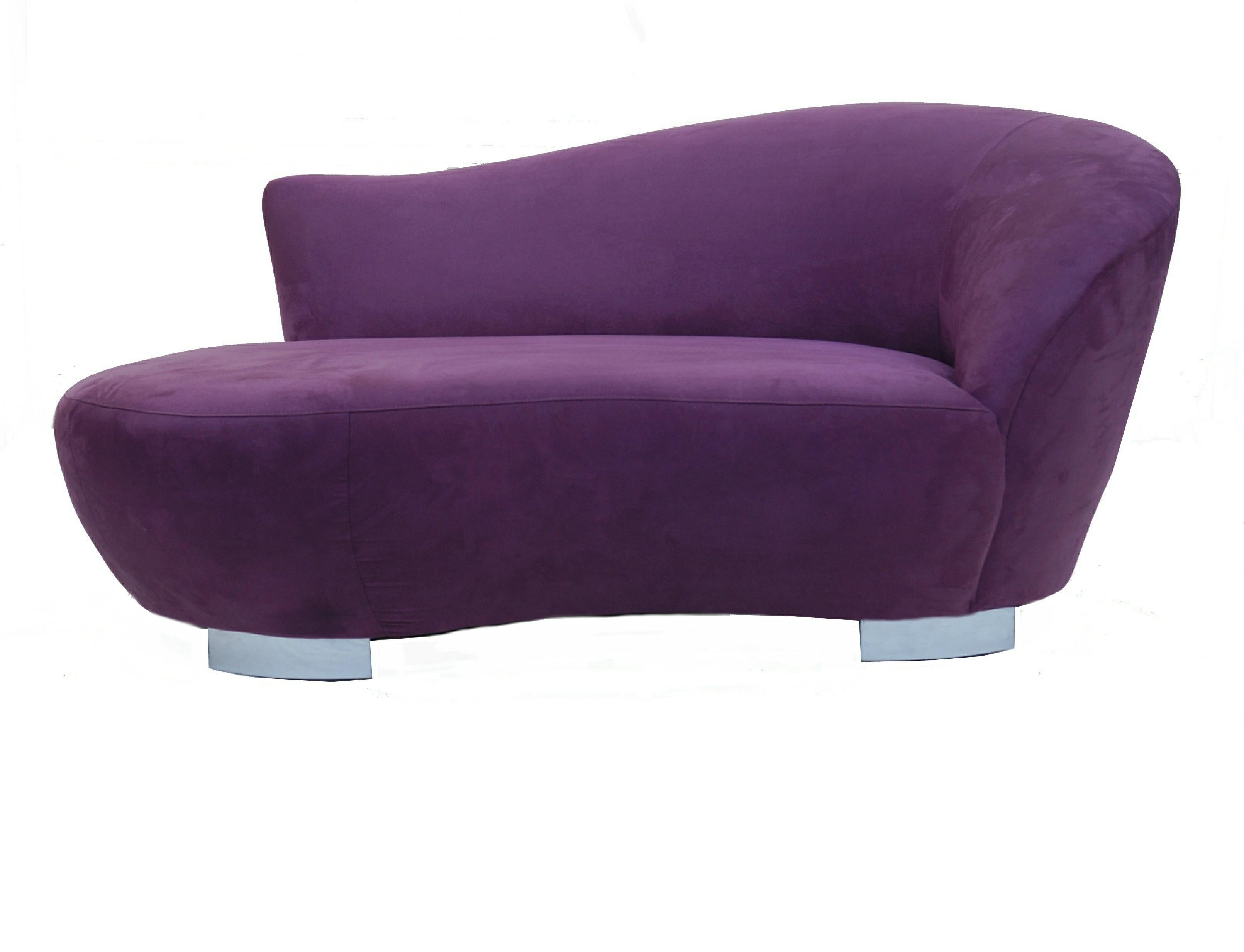 Petite sofa chaise lounge by Vladimir Kagan. Please see our other items for matching full size sofa.
