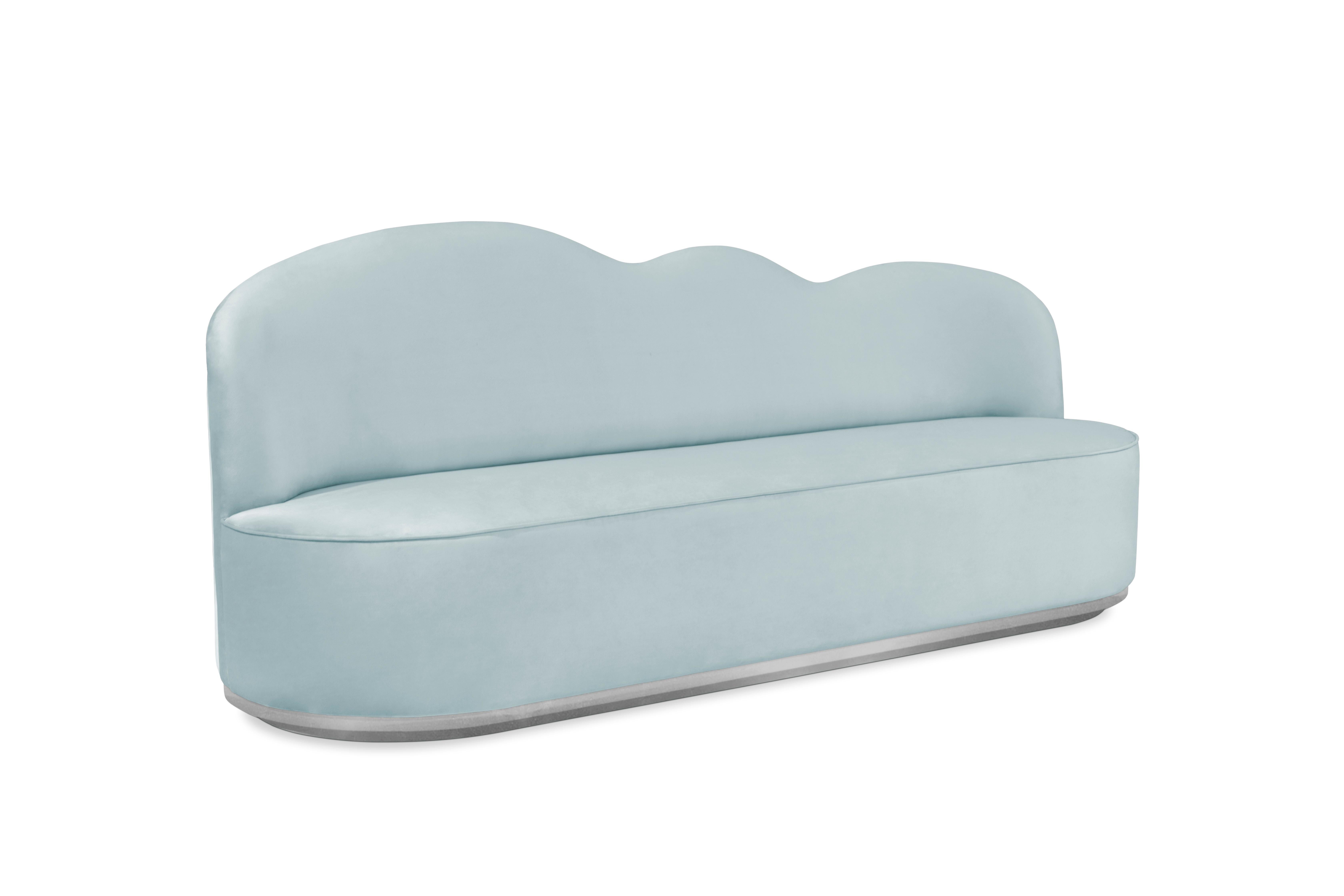 Cloud Kids Sofa in Wood and Velvet by Circu Magical Furniture For Sale 8