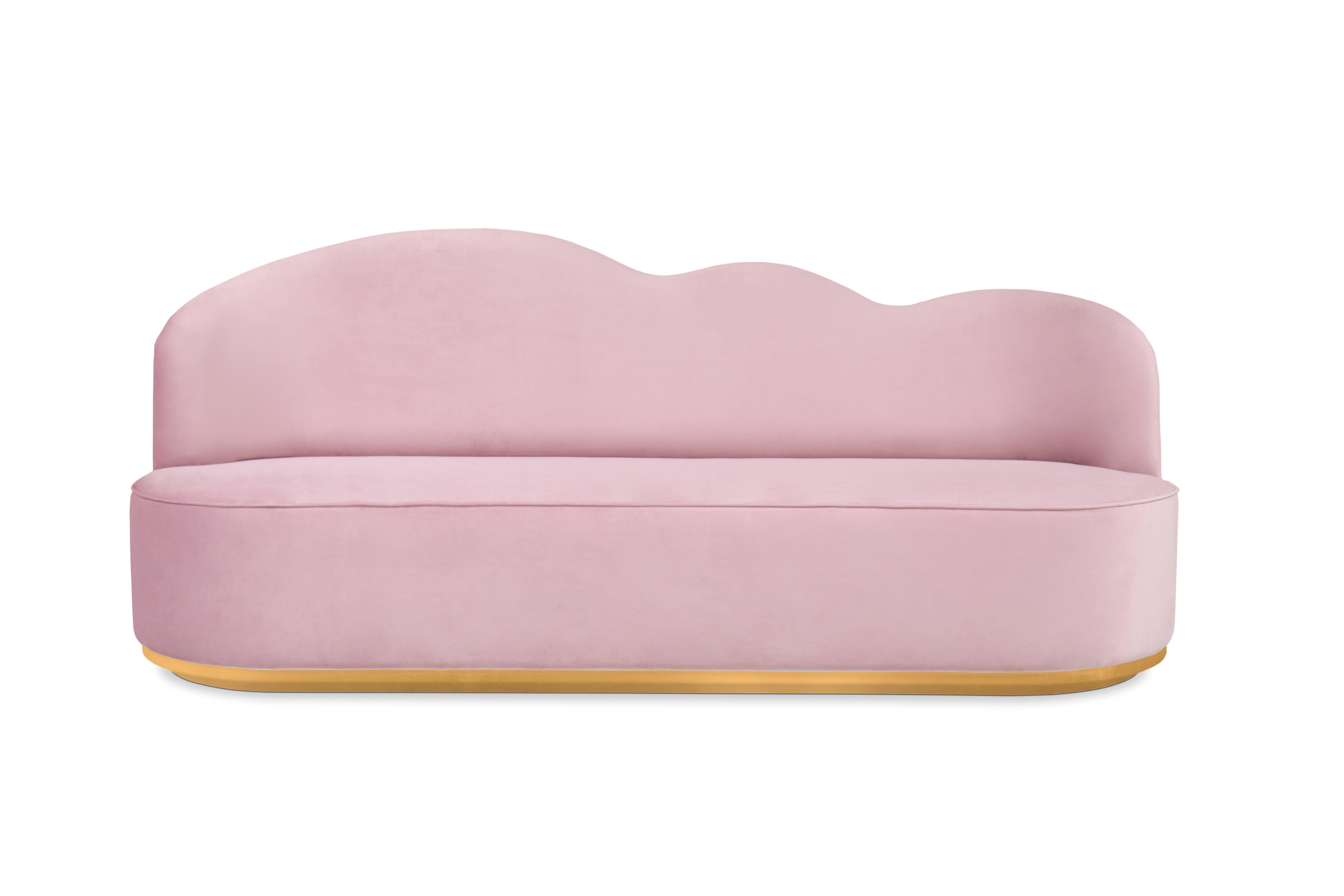 Modern Cloud Kids Sofa in Wood and Velvet by Circu Magical Furniture For Sale