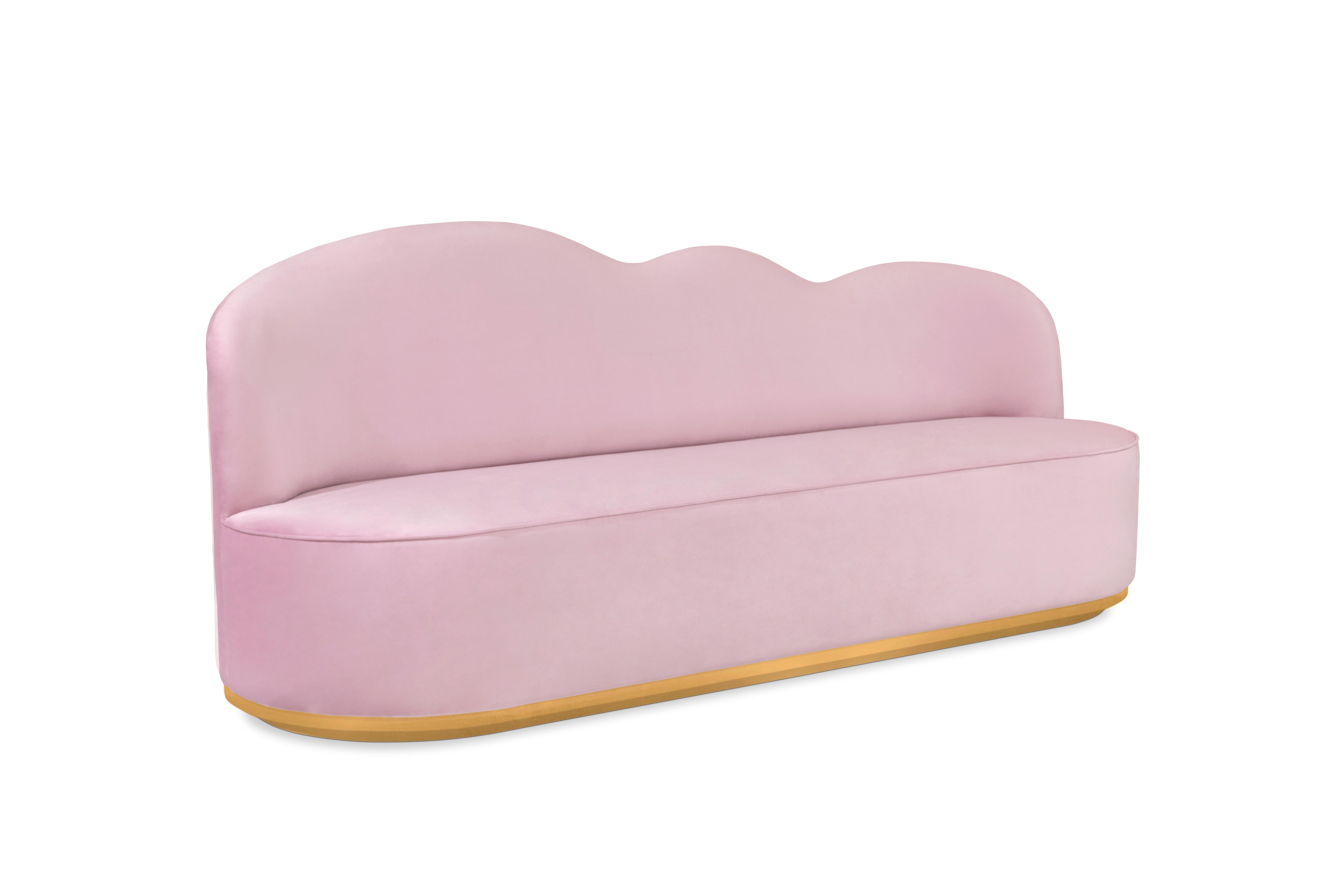 Portuguese Cloud Kids Sofa in Wood and Velvet by Circu Magical Furniture For Sale