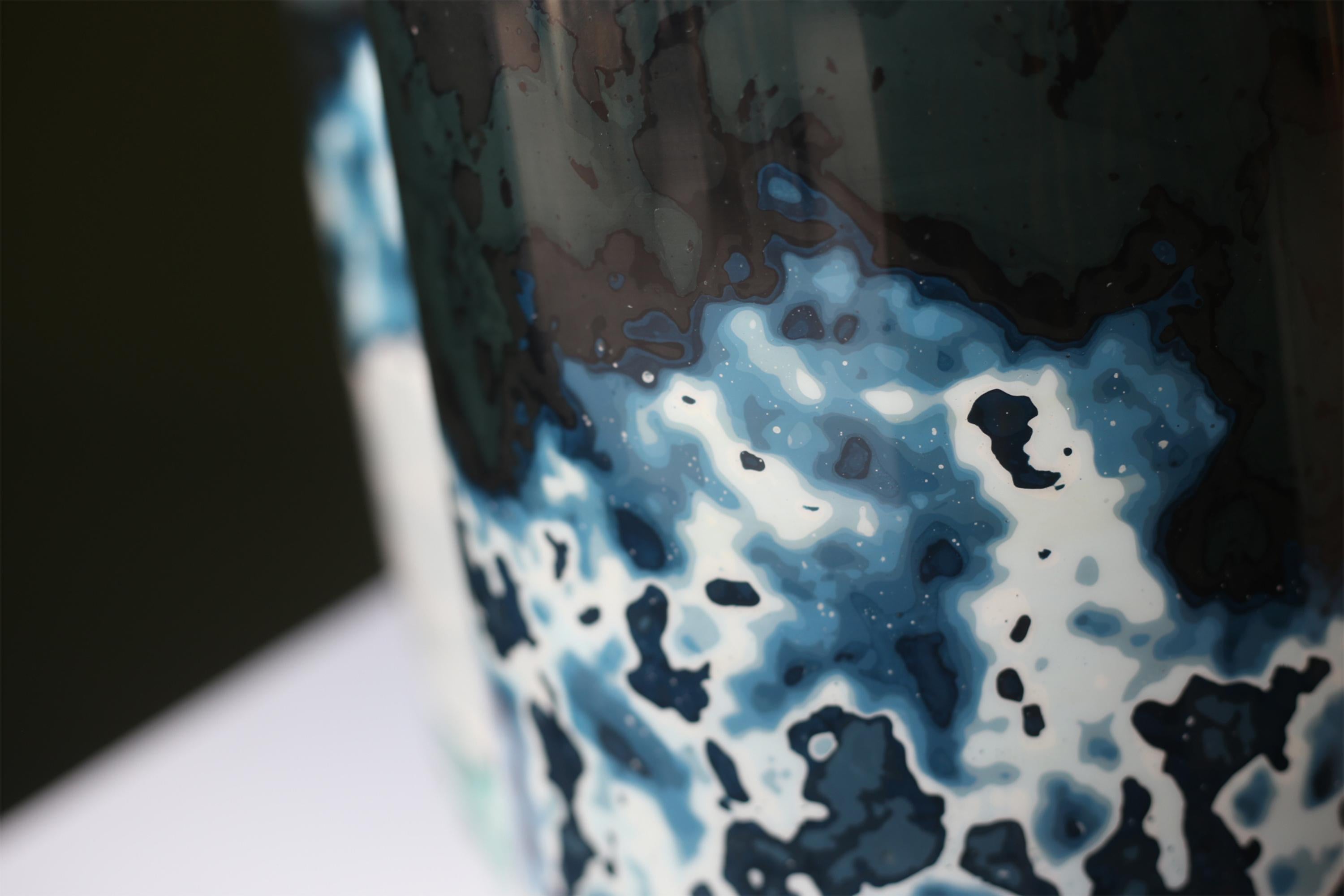 Modern Cloud Stone, Set of 3Contemporary Vases / Vessels in Blue & Green by Nic Parnell For Sale
