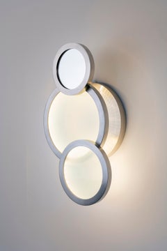 Modern Luxury Handcrafted Nickel Glass Cloud Wall Mounted Lamp by Carla Baz