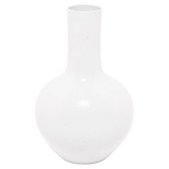 White Glazed Bottleneck Vase