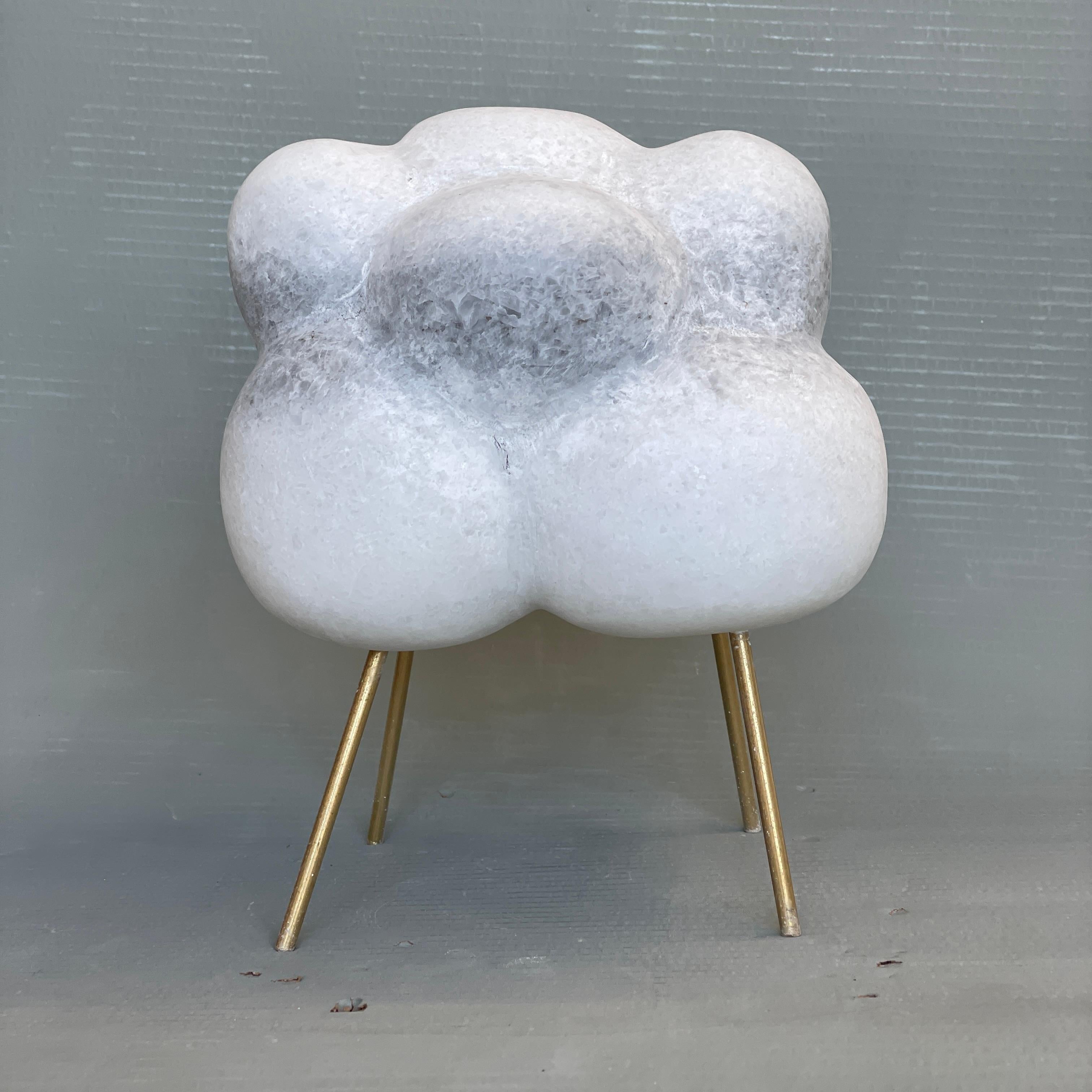 Cloud with bronze sticks marble sculpture by Tom Von Kaenel.
Dimensions: D 19 x W 20 x H 26 cm.
Materials: Marble, bronze.

Tom von Kaenel, sculptor and painter, was born in Switzerland in 1961. Already in his early childhood he was deeply