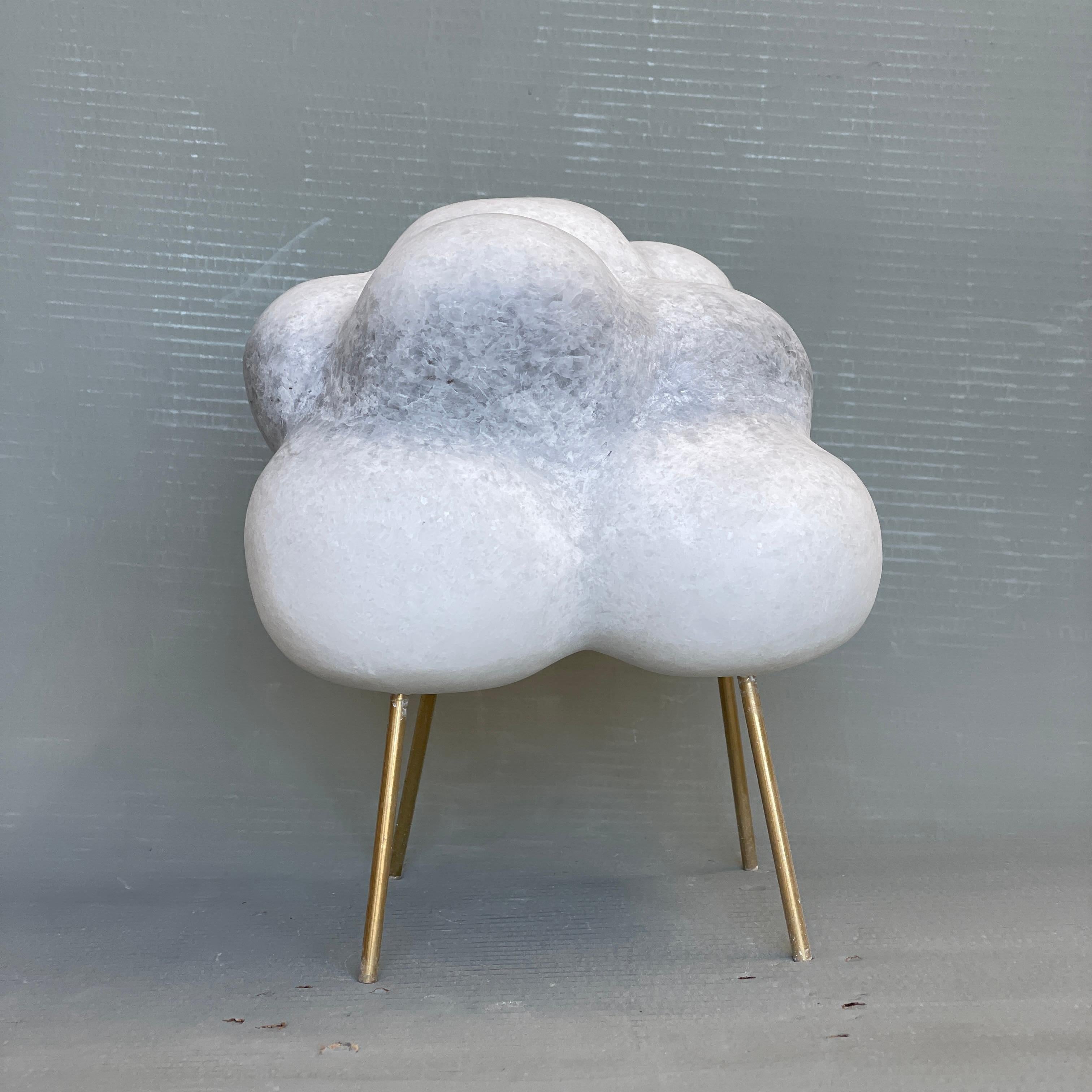 Cloud with Bronze Sticks Marble Sculpture by Tom Von Kaenel In New Condition For Sale In Geneve, CH